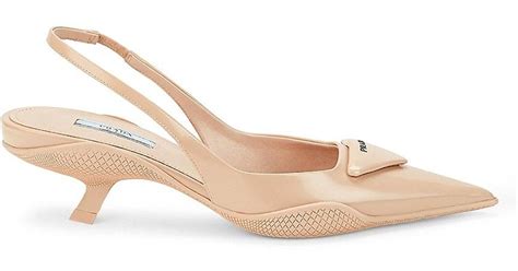 prada pink kitten heels|Prada slingback pointed toe pumps.